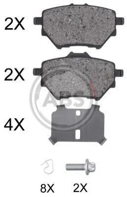<strong>Гальмівні колодки задн. Citroen C4/Peugeot 308 II 13- (Bosch) ABS 35020 (фото 1)</strong>