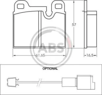 Гальмівні колодки дискові (1 к-т) для BMW, Lamborghini, Alfa Romeo, Volkswagen, Volvo ABS 36134 фото товару
