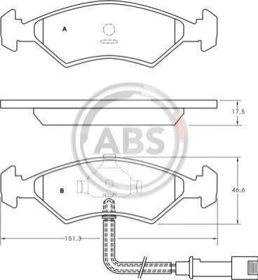 <strong>Гальмівні колодки дискові (1 к-т) ABS 36485 (фото 1)</strong>