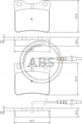 <strong>Гальмівні колодки зад. Peugeot 406/607 95- (ATE) ABS 36683 (фото 1)</strong>