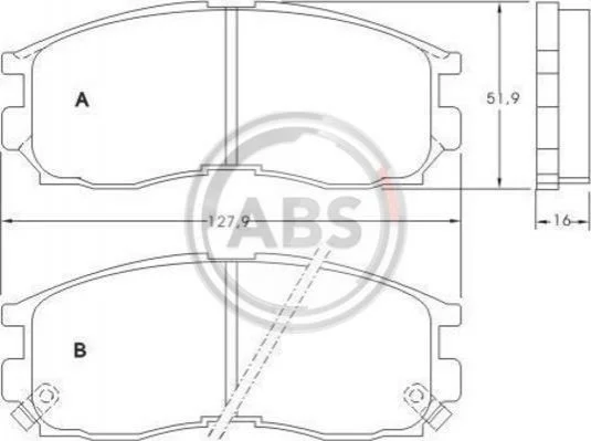 <strong>Колодки гальмівні передні Mitsubishi Colt IV, Eclipse, Galant IV,V,VI, Lancer IV,V 1.6-2.5 91- ABS 36763 (фото 1)</strong>
