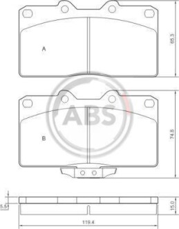 Гальмівні колодки дискові (1 к-т) A.B.S. 36839 фото товара