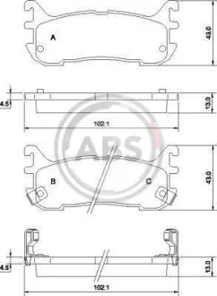 Гальмівні колодки дискові (1 к-т) для Mazda ABS 36927 фото товару