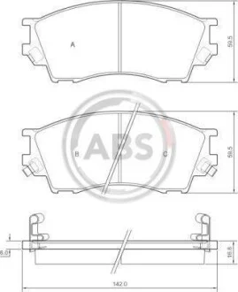 Гальмівні колодки дискові (1 к-т) для Mazda ABS 36929 фото товару