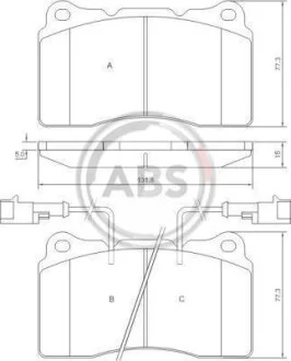 Гальмівні колодки дискові для Alfa Romeo, Lancia, Maserati ABS 37106 фото товару