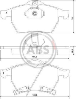 Гальмівні колодки дискові (1 к-т) A.B.S. 37116 фото товара