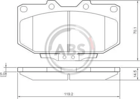 Гальмівні колодки дискові (1 к-т) для ABS 37128 фото товару