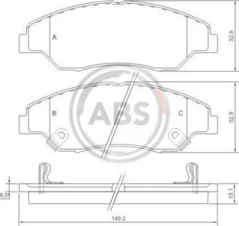 Гальмівні колодки дискові (1 к-т) для KIA ABS 37137 фото товару