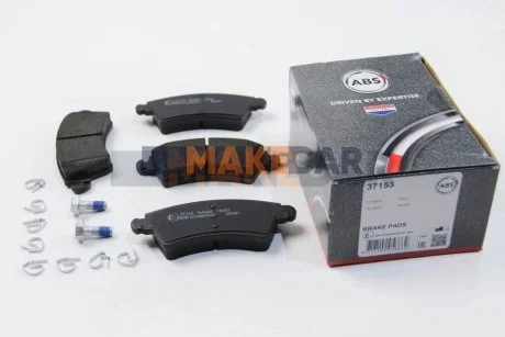 Гальмівні колодки перед. Peugeot 206/306 94- (Bosch) (130,9x52,2x18) для Peugeot, Citroen, Renault, Nissan, Opel ABS 37153 фото товару