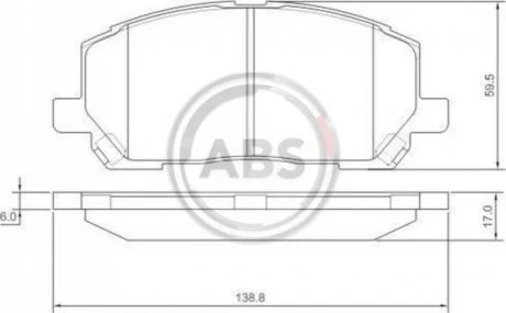 Гальмівні колодки Lexus ES300,Toyota Avensis,Camry,Carina для Toyota, Lexus ABS 37260 фото товару