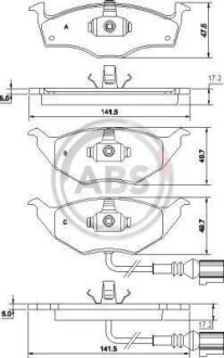 Гальмівні колодки дискові (1 к-т) для Skoda, Volkswagen ABS 37337 фото товару