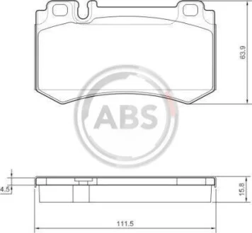 Гальмівні колодки дискові (1 к-т) для Mercedes ABS 37454 фото товару