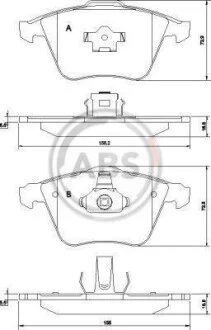 Гальмівні колодки дискові для ABS 37464 фото товару