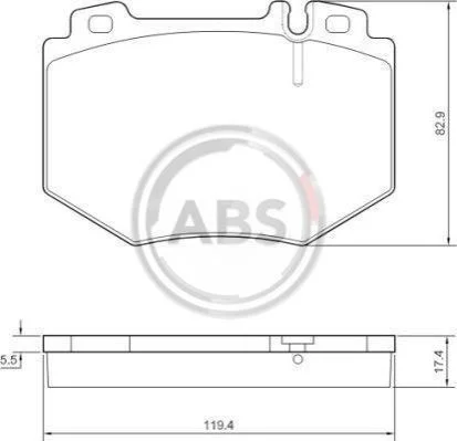 <strong>Гальмівні колодки дискові (1 к-т) ABS 37480 (фото 1)</strong>