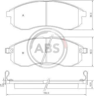 Гальмівні колодки дискові (1 к-т) для Mitsubishi ABS 37481 фото товару