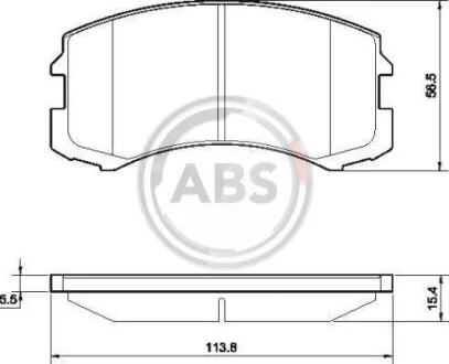 Гальмівні колодки дискові (1 к-т) для Mitsubishi, Daihatsu ABS 37491 фото товару