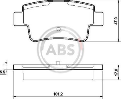 Гальмівні колодки дискові (1 к-т) A.B.S. 37513 фото товару