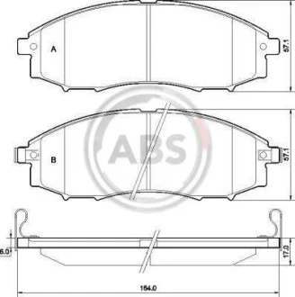 Гальмівні колодки дискові для ABS 37541 фото товару