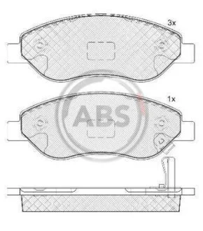 Гальмівні колодки дискові (1 к-т) для Alfa Romeo, Audi, Opel, Maserati ABS 37645 фото товару