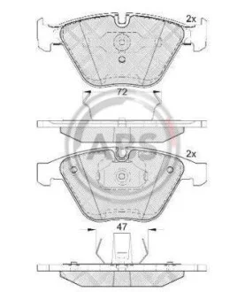 Гальмівні колодки дискові для ABS 37667 фото товара
