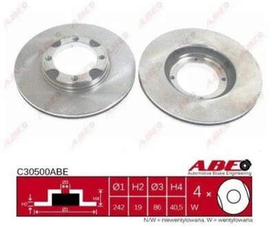Гальмівний диск для Hyundai ABE C30500ABE фото товару