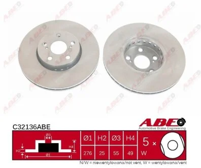 Гальмівний диск для Toyota ABE C32136ABE фото товару