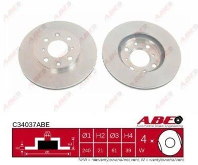 Гальмівний диск для Honda ABE C34037ABE фото товару