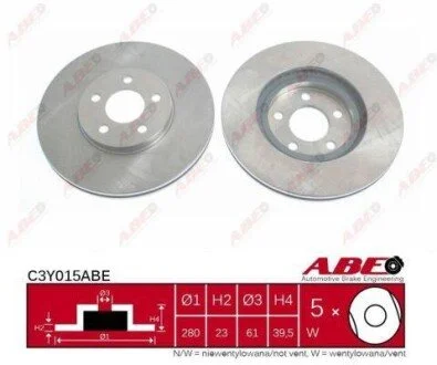 Гальмівний диск для Chrysler ABE C3Y015ABE фото товару
