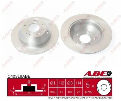 Гальмівний диск для Hyundai, KIA ABE C40319ABE фото товару