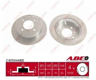 Гальмівний диск для KIA, Hyundai ABE C40504ABE фото товару