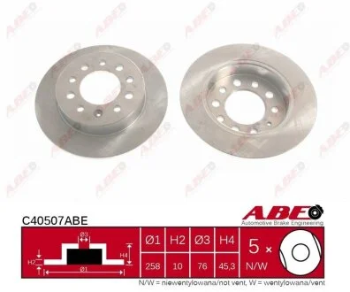 Гальмівний диск для Hyundai ABE C40507ABE фото товару
