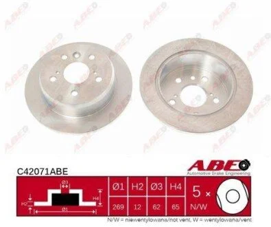 Гальмівний диск для Toyota, Lexus ABE C42071ABE фото товару