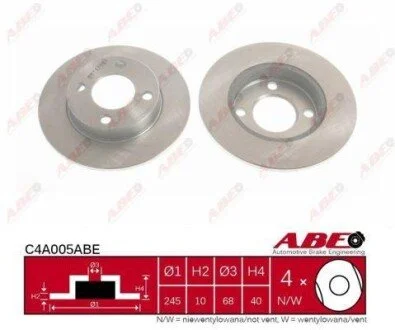 Гальмівний диск для Audi ABE C4A005ABE фото товару