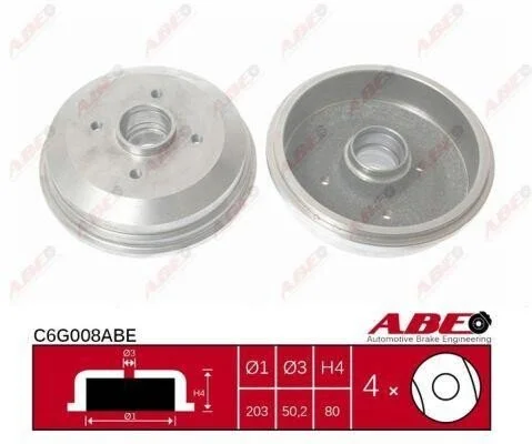 <strong>Гальмівний барабан ABE C6G008ABE (фото 1)</strong>