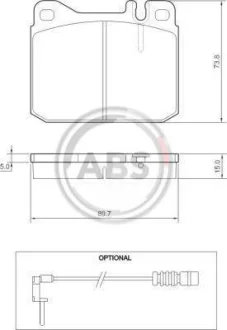 Колодки гальмівні дискові для ABS 36105 фото товару