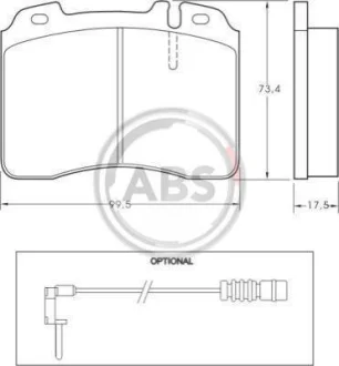 Комплект гальмівних колодок для Mercedes ABS 36716 фото товару