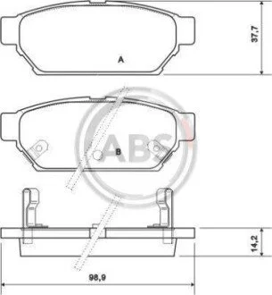 Гальмівні колодки дискові для Mitsubishi, Subaru ABS 36864 фото товару