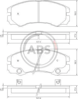 Комплект гальмівних колодок для ABS 37257 фото товару