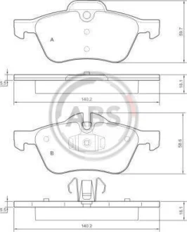 Гальмівні колодки пер. MINI Cooper 01-07 (ATE) для ABS 37279 фото товару