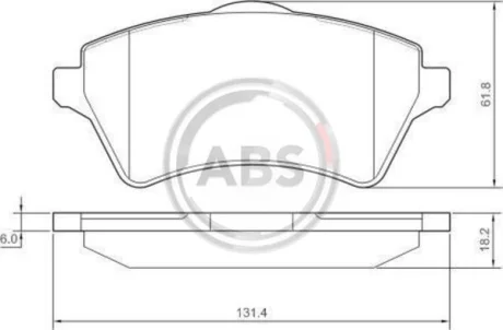 Комплект гальмівних колодок для ABS 37303 фото товару