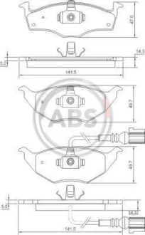Комплект гальмівних колодок для Audi ABS 37345 фото товару