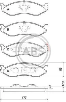 Комплект гальмівних колодок для ABS 38477 фото товару