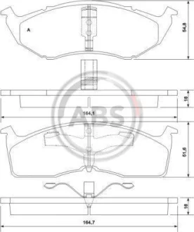 Комплект гальмівних колодок для ABS 38642 фото товару