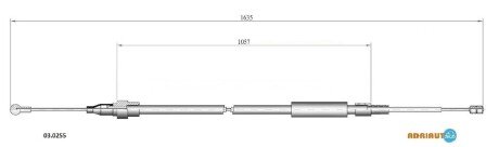 Купити AUDI трос ручного гальма TT 98- 1610/1055 ADRIAUTO 03.0255 за низькою ціною в Україні (фото 1)