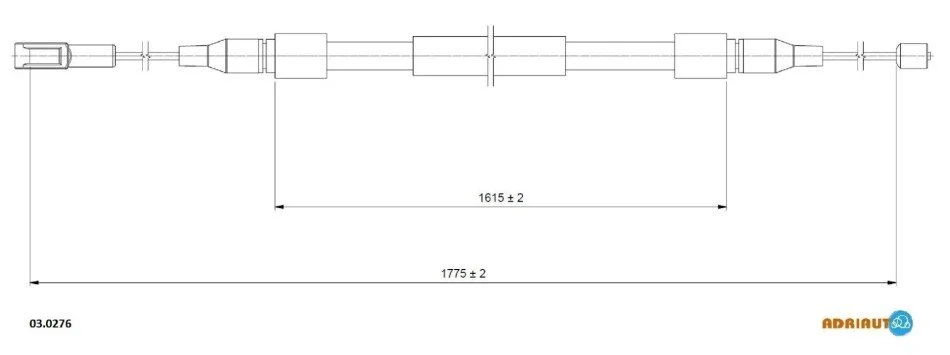 <strong>Трос гальм. задн. лів. AUDI A8 -02 ADRIAUTO 03.0276 (фото 1)</strong>