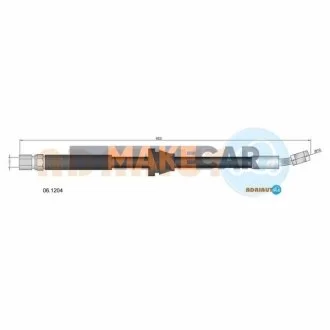 DAEWOO Торм.шланг передн.Nubira 97- для ADRIAUTO 06.1204 фото товару