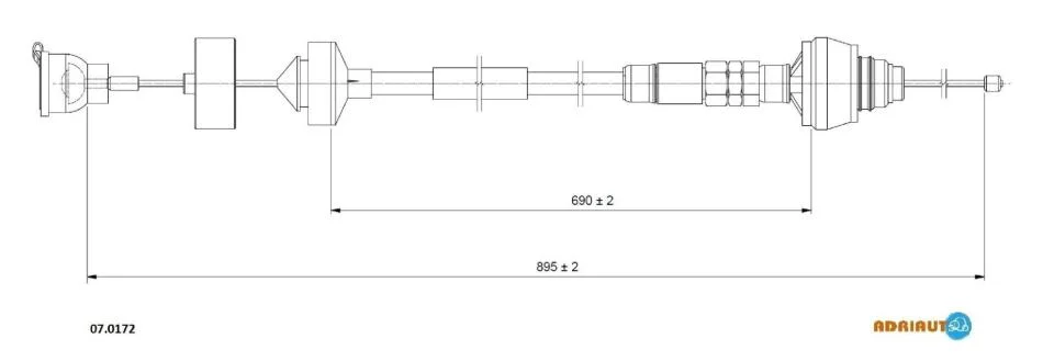 <strong>CITROEN трос зчеплення Berlingo 96-11 (ручн. рег.), PEUGEOT PARTNER 96-15 ADRIAUTO 07.0172 (фото 1)</strong>