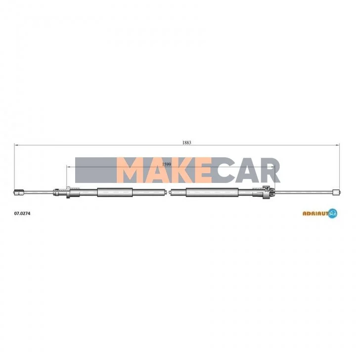 <strong>CITROEN Трос ручного тормоза прав.Xsara Picasso 00- ADRIAUTO 07.0274 (фото 1)</strong>