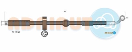 CITROEN Гальмівний шланг прав. DS3 1.6 11- ADRIAUTO 07.1251 фото товара