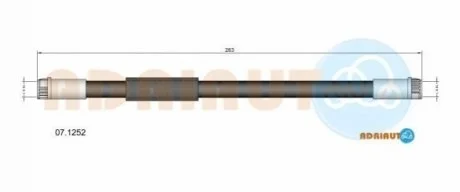 Гальмівний шланг задн. JUMPY 2.0, PEUGEOT EXPERT 07- для Citroen, Peugeot, Fiat ADRIAUTO 07.1252 фото товару